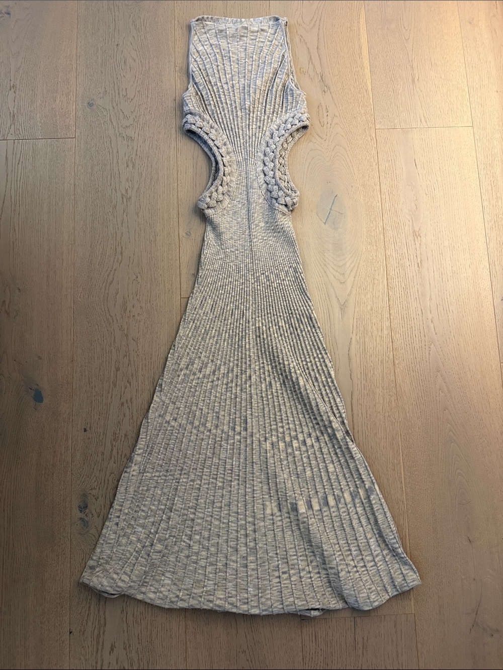 cult gaia Beige Knit Backless Maxi Dress